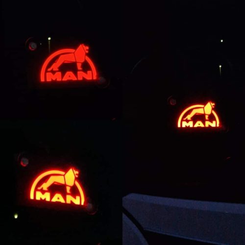 cartello d'angolo con uomo a LED